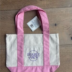Trader Joe’s pink Canvas mini tote Bag - NWT